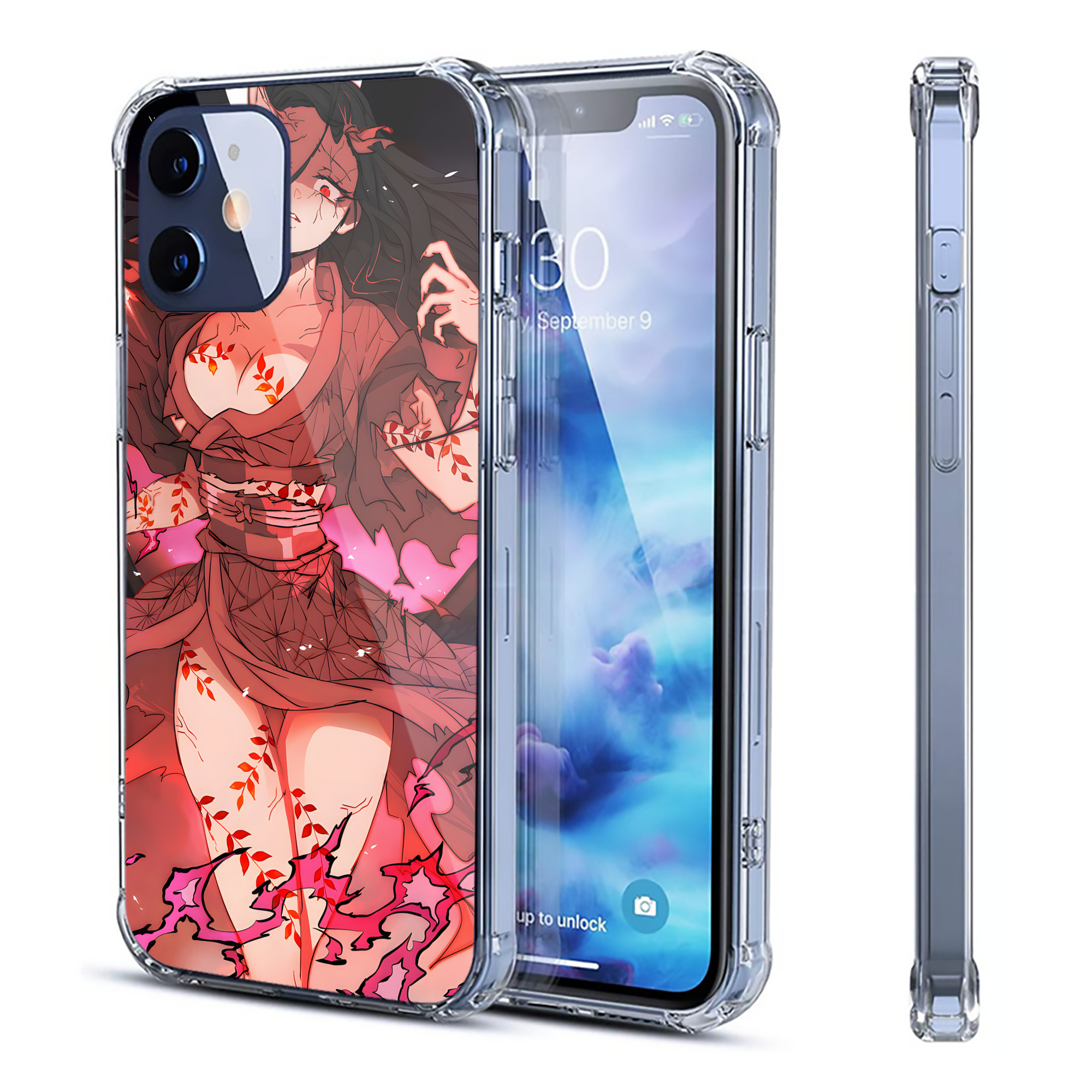 （画像用） 鬼滅の刃（きめつのやいば）竈門 禰󠄀豆子／かまど ねずこ Kamado Nezuko 【iPhone 12シリーズ対応】透明スマホケース（クリアソフトケース）